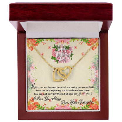 Happy Mother'S Day From Daughter Intertwined Hearts Necklace Interlocking Hearts Necklace