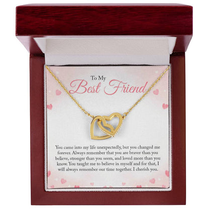 To My Best Friend - You Came Into My Life Unexpectedly - Interlocking Hearts Necklace