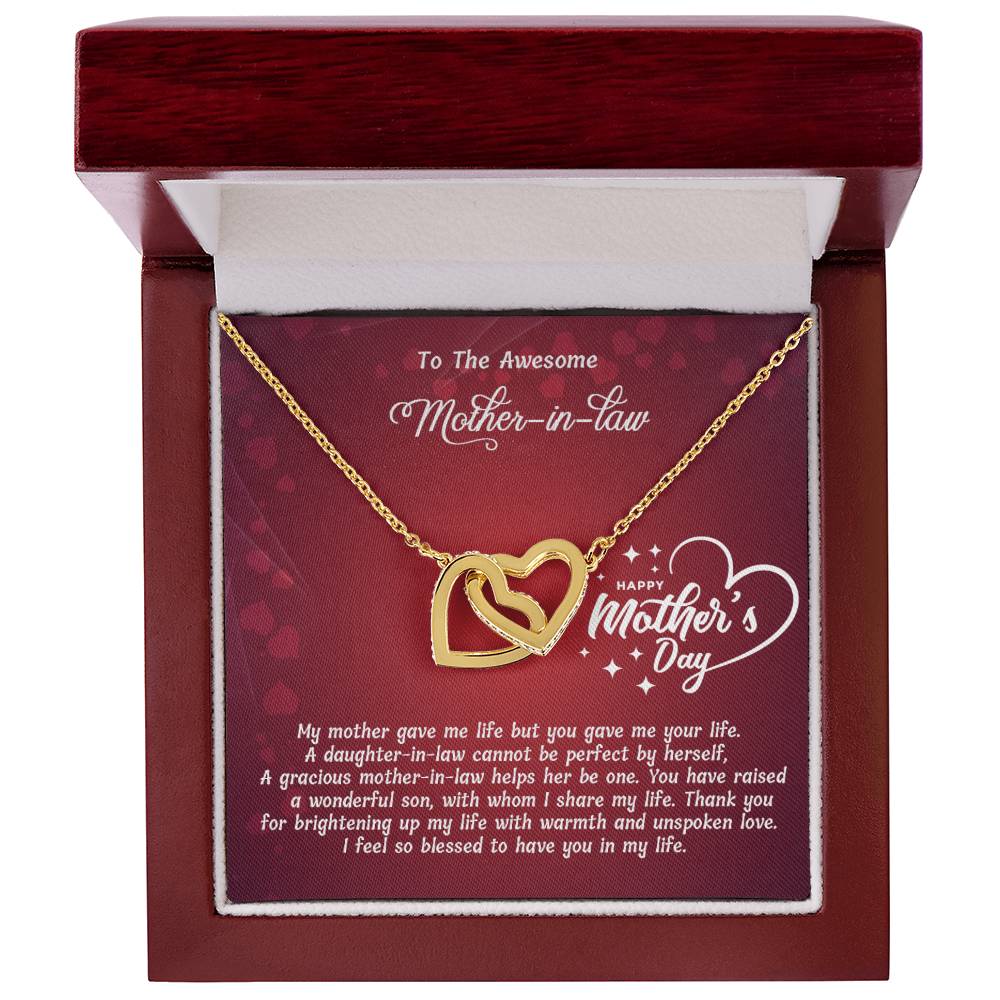 Interlocked Heart Neckless - For Mother In Law Interlocking Hearts Necklace