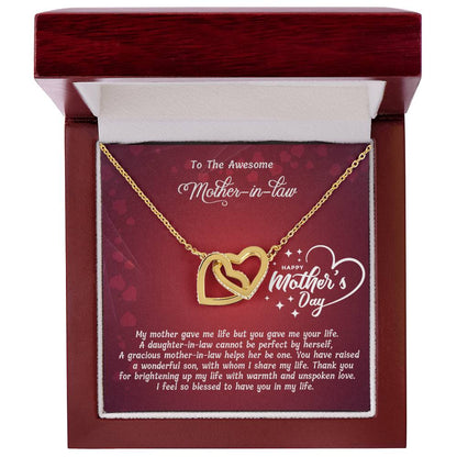 Interlocked Heart Neckless - For Mother In Law Interlocking Hearts Necklace