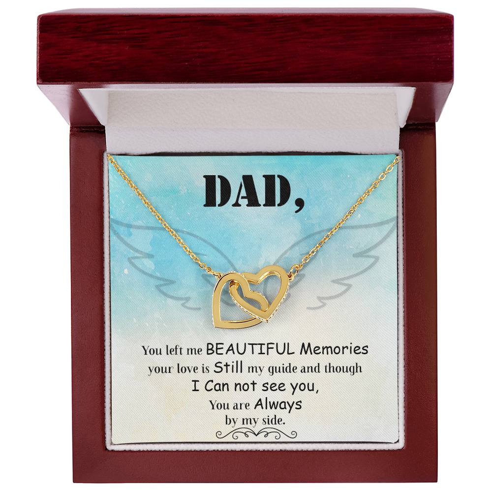 Dad - You Left Me Beautiful Memories - Necklace Interlocking Hearts Necklace