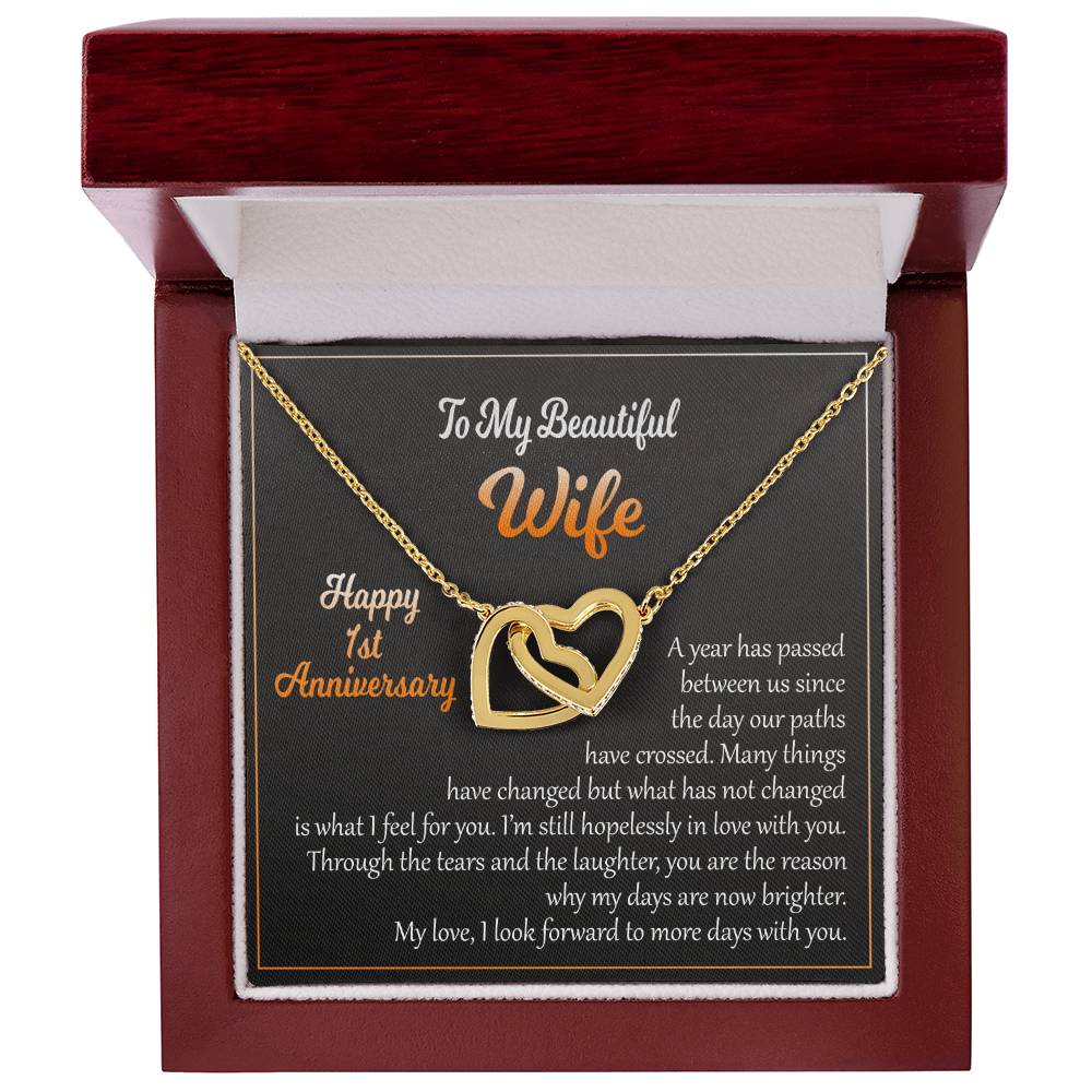 Necklace For Wife Perfect Anniversary Gift From Husband Interlocking Hearts Necklace