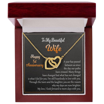 Necklace For Wife Perfect Anniversary Gift From Husband Interlocking Hearts Necklace