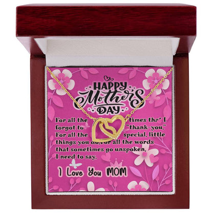 Happy Mothers Day - Interlocking Heart Necklace Interlocking Hearts Necklace