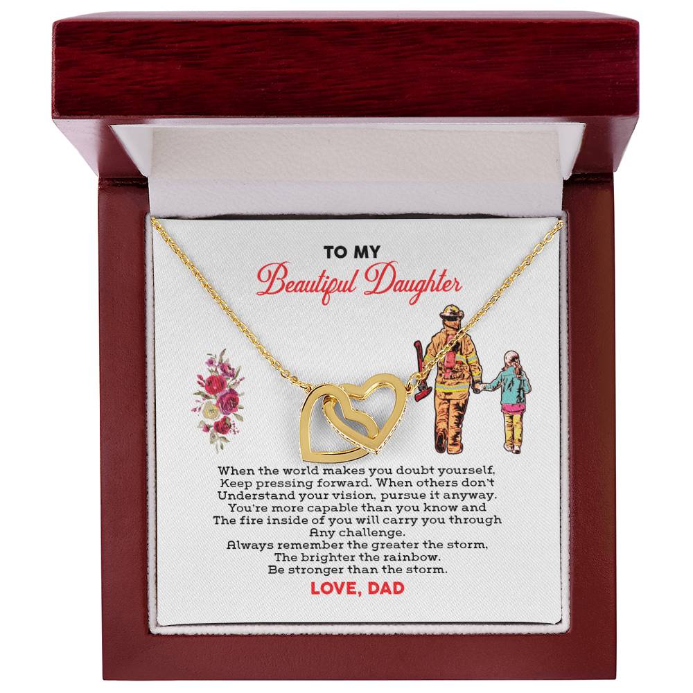 Firefighter'S Daughter - Interlocking Heart Necklace Interlocking Hearts Necklace