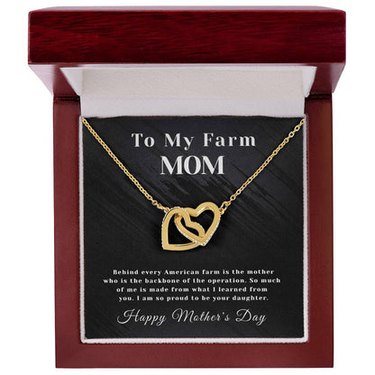 Farm Mom - Interlocking Hearts - Mother'S Day Interlocking Hearts Necklace