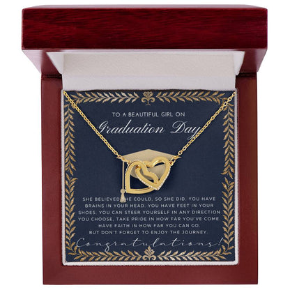 Graduation Gift Necklace For Daughter Graduation Gift For Her College Graduation Gift For Her High School Senior Graduation Mba Phd Master Class Of Interlocking Hearts Necklace