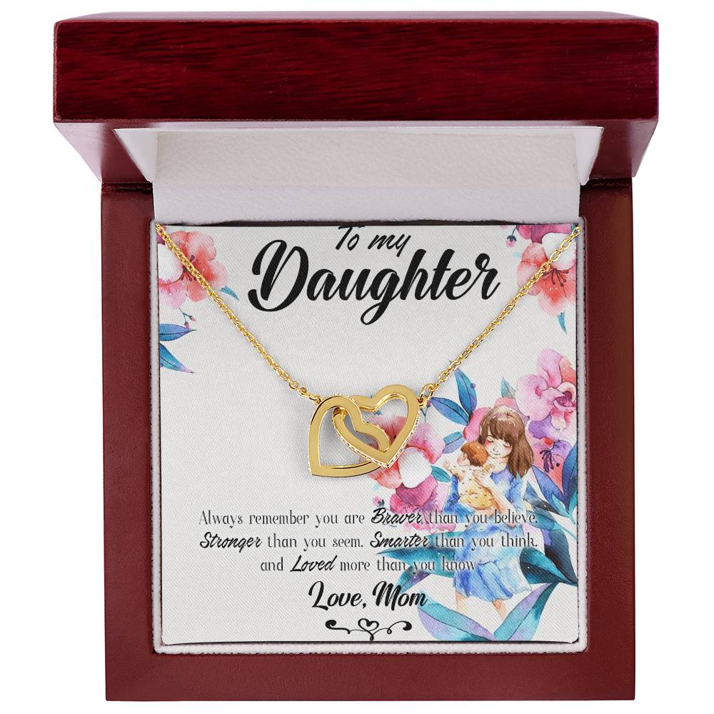 Necklace For Daughtergranddaughter Forever Love Necklace To My Daughter Necklaces From Mom Mother Dad Personalized To My Daughter Interlocking Hearts Necklace