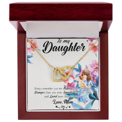 Necklace For Daughtergranddaughter Forever Love Necklace To My Daughter Necklaces From Mom Mother Dad Personalized To My Daughter Interlocking Hearts Necklace