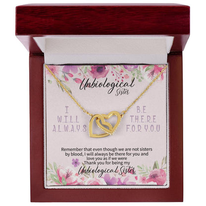 Unbiological Sister Necklace Unbiological Sister Gifts Unbiological Sister Gifts Thank You For Being My Unbiological Sister To My Unbiological Sister Gift Interlocking Hearts Necklace