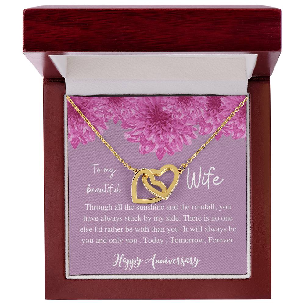 To My Beauiful Wife V2 Interlocking Hearts Necklace
