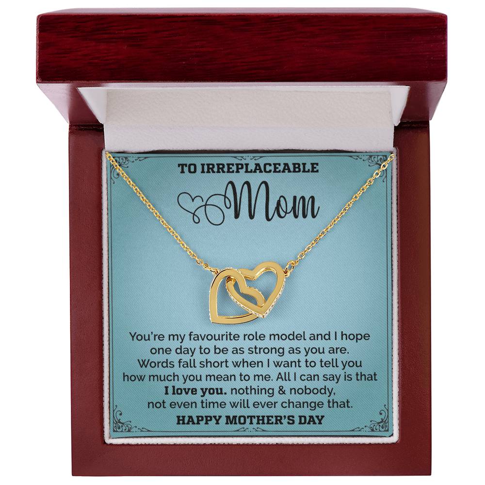 Mom Is My Favourite Role Modle - Interlocked Together Necklace - Mothers Day Interlocking Hearts Necklace