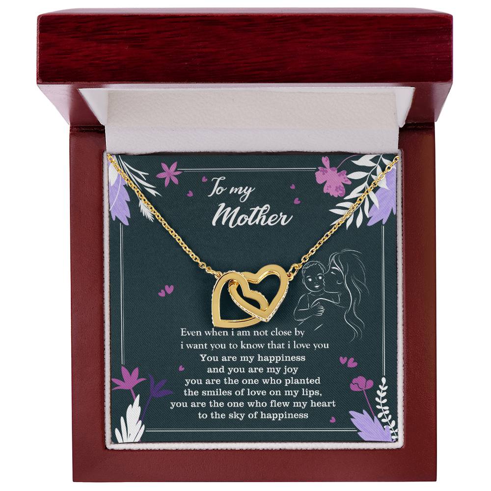 To My Mother - Two Hearts Neckalce Interlocking Hearts Necklace