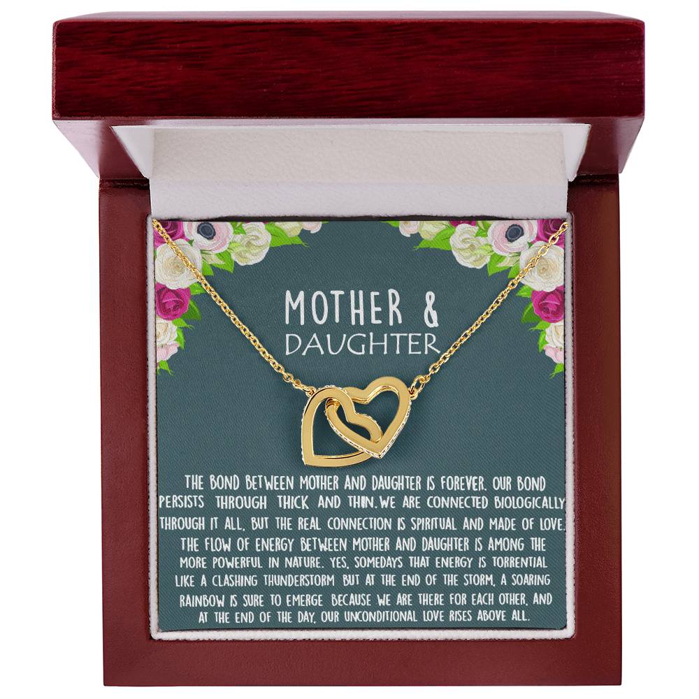 Bond Between Mother & Daughter Two Hearts Necklace Interlocking Hearts Necklace