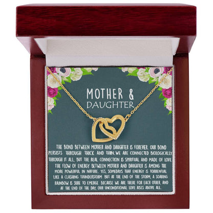 Bond Between Mother & Daughter Two Hearts Necklace Interlocking Hearts Necklace