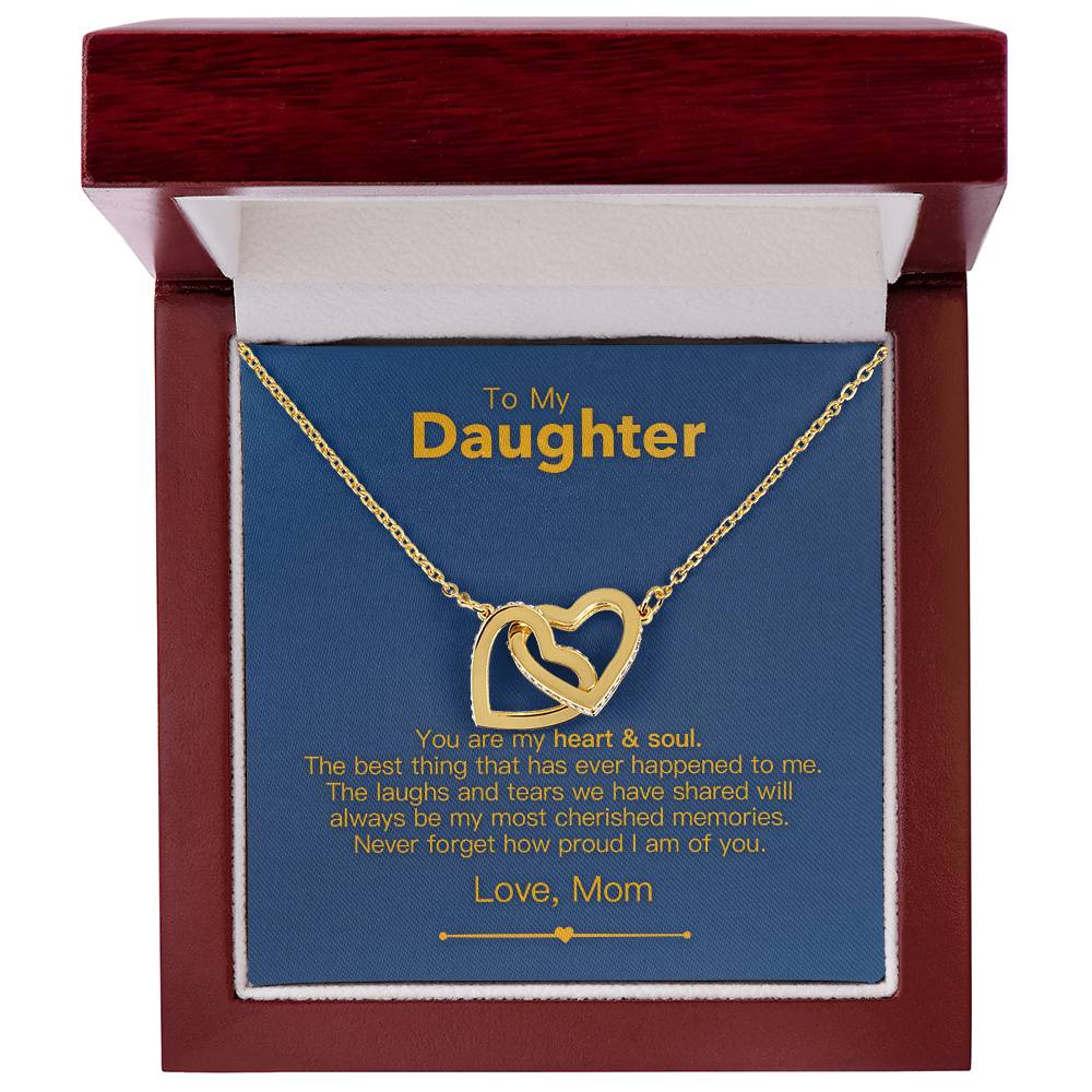 To My Daughter - Heart & Soul - Necklace Interlocking Hearts Necklace