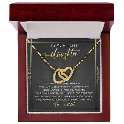 Gift For Daughter From Dad Interlocking Hearts Necklace