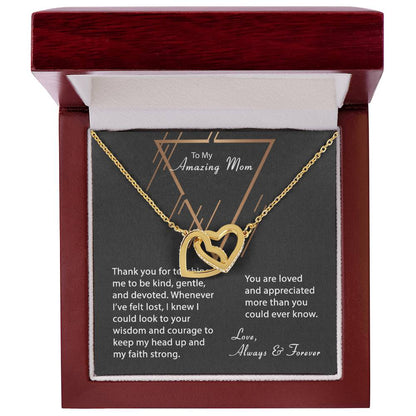 Keep My Faith Strong Necklace Interlocking Hearts Necklace