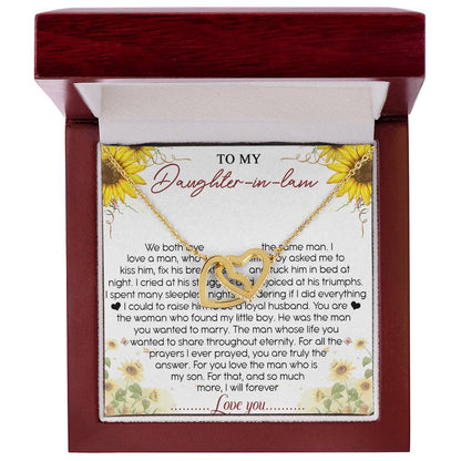 To My Daughter-In-Law Interlocking Hearts Necklace Message Card