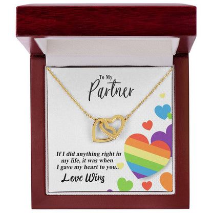 Love Wins Interlocking Hearts Necklace