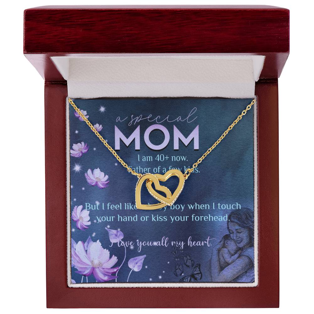 Feel Like Baby Boy Gift For Mom Interlocking Hearts Necklace