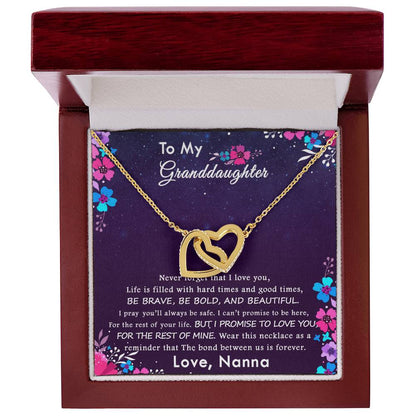 Interlocking Heart Necklace Gift For Granddaughter Interlocking Hearts Necklace