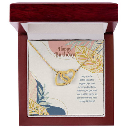 Happy Birthday! You Deserve The Best! - Interlocking Hearts Necklace