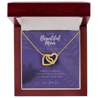 Mother Of The Groom Gift From Son Mom Wedding Gift From Son Wedding Gift From Groom To Mom Necklace Gift For Mom Wedding Gift From Son Interlocking Hearts Necklace