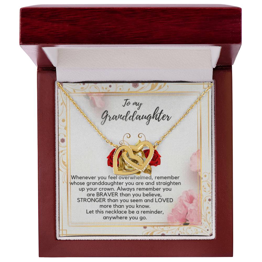 To My Granddaughter Necklace Interlocking Hearts Necklace