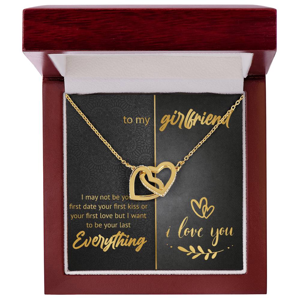 To My Girlfriend - Two Hearts Interlocking Hearts Necklace