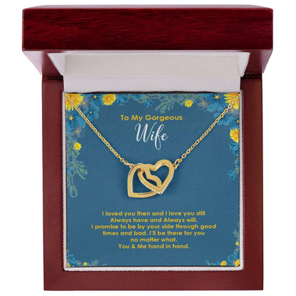 To My Georgous Wife Interlocked Necklace Interlocking Hearts Necklace