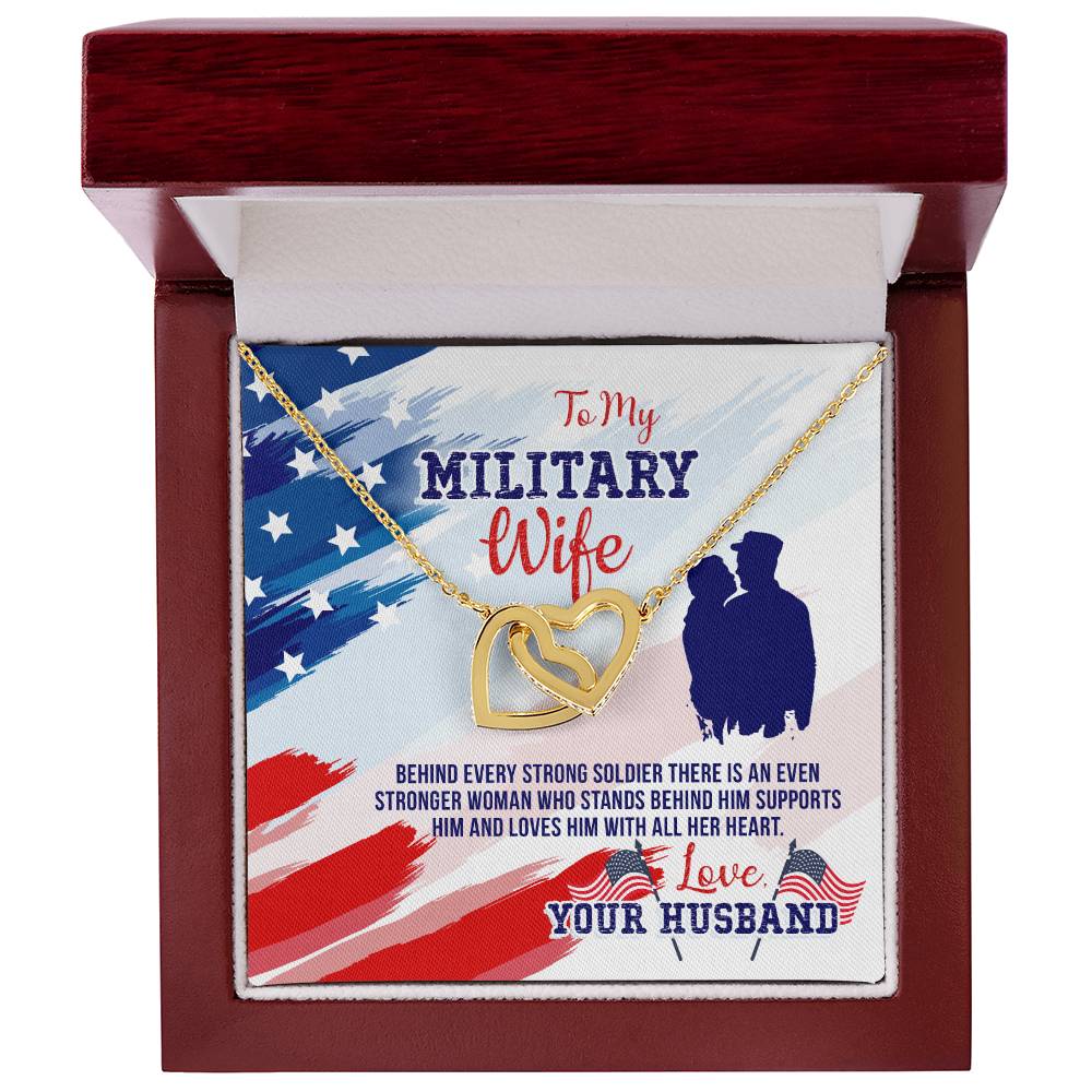 To My Stronger Woman Who Stands Behind Me - Interlocking Hearts Necklace
