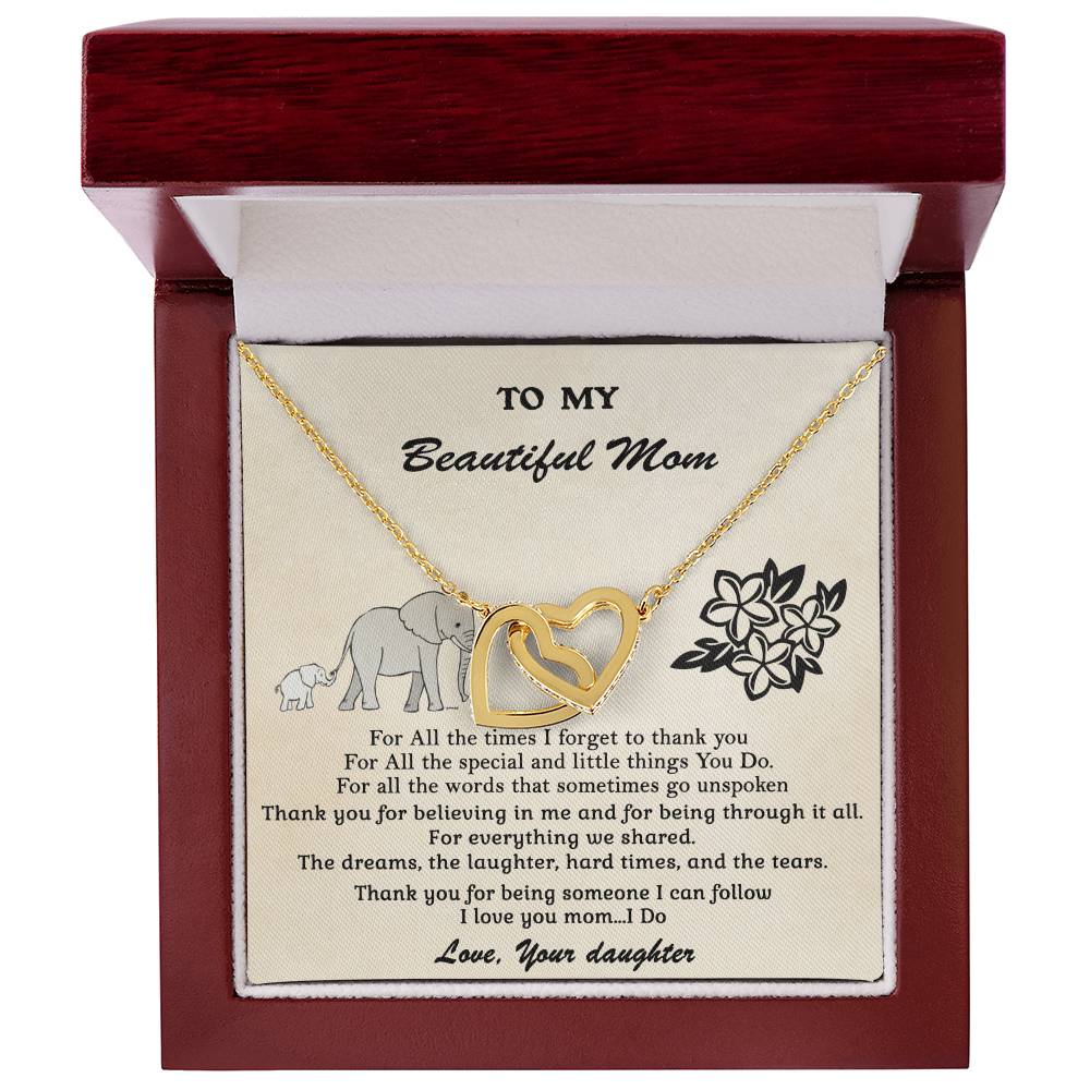 Gift For Mom - Someone I Can Follow - Interlocking Interlocking Hearts Necklace