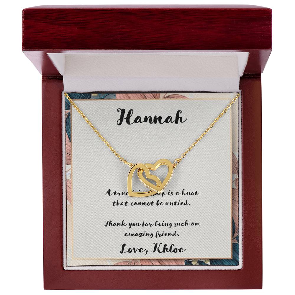 A True Friendship Interlocking Hearts Necklace