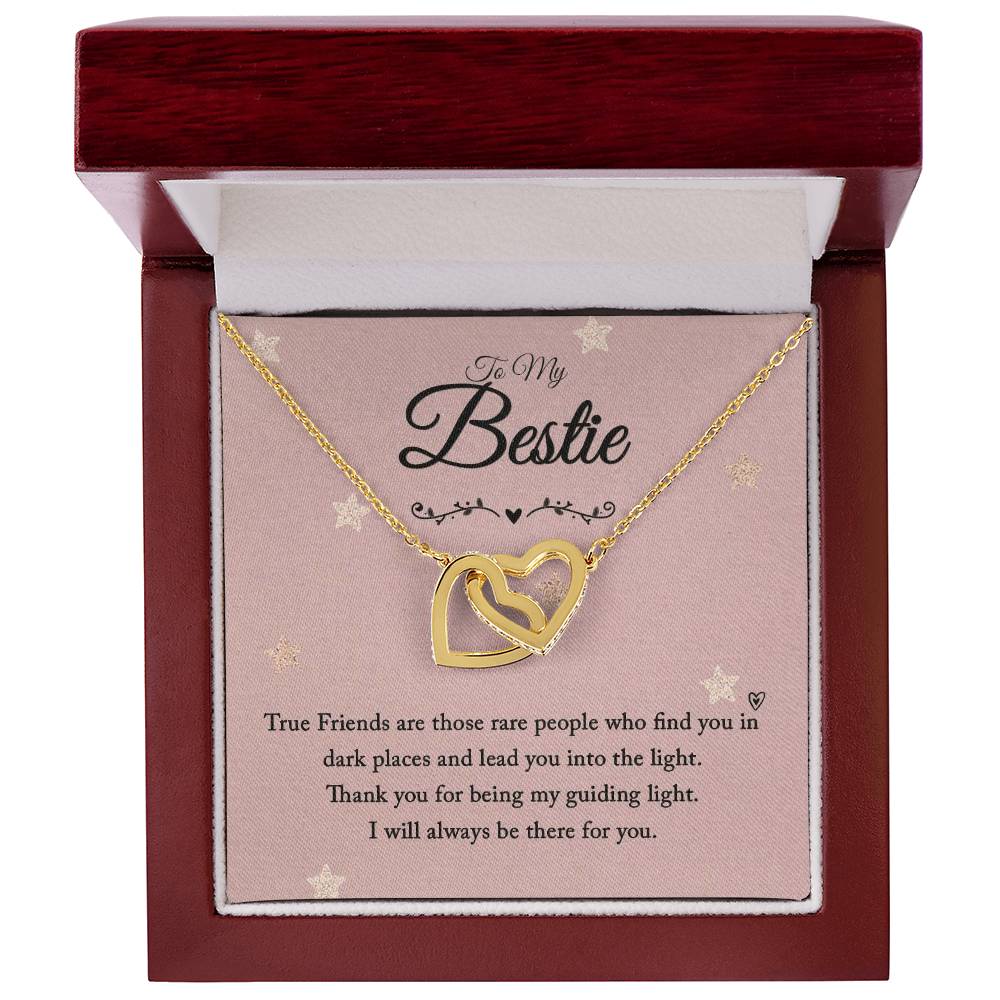 To My Bestie - I Will Always Be There For You - Interlocking Hearts Necklace
