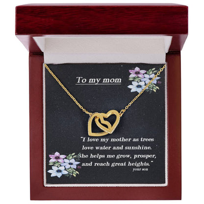 To My Mom I Will Always Be There Dragonfly Necklace Gift For Mom From Son Birthday Mother'S Day Christmas Present Interlocking Hearts Necklace