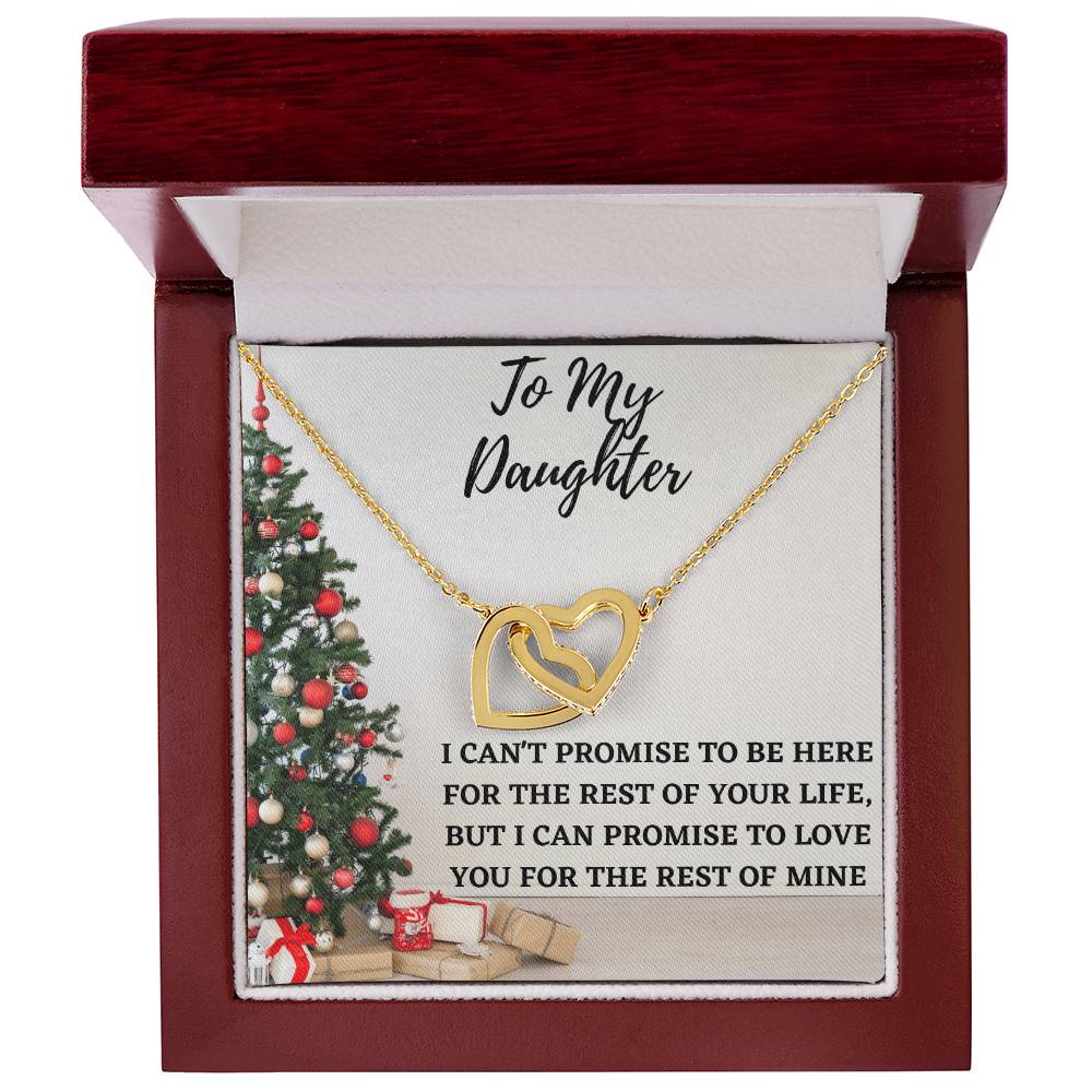 To My Daughter - Promise To Love You Interlocking Hearts Necklace