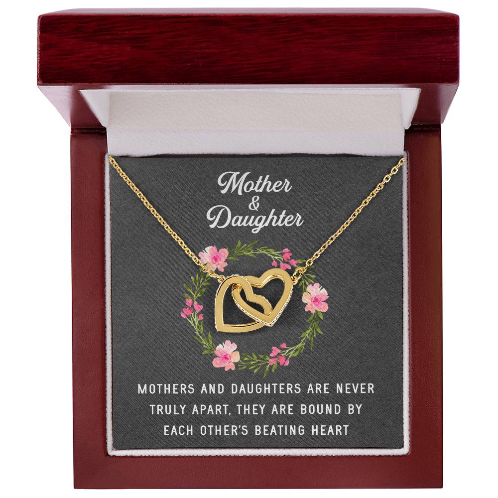 Linked Hearts Necklace For Mother Daughter Gift Minimalist Jewelry Gift For Daughter Mothers Day Sentimental Jewelry Gift For Mom Interlocking Hearts Necklace