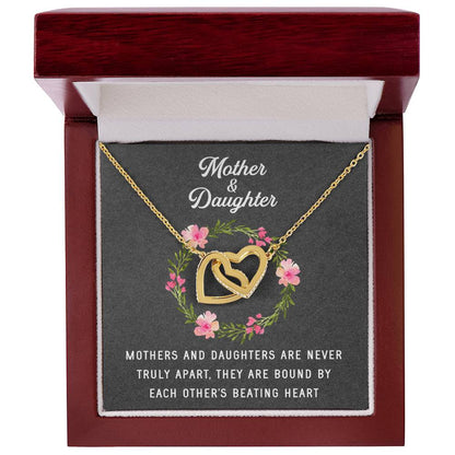 Linked Hearts Necklace For Mother Daughter Gift Minimalist Jewelry Gift For Daughter Mothers Day Sentimental Jewelry Gift For Mom Interlocking Hearts Necklace