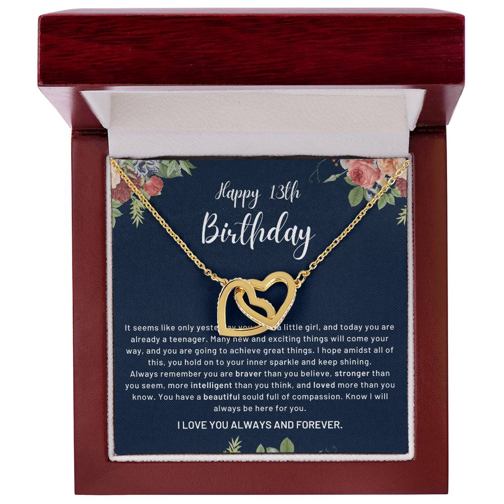 Happy 13Th Birthday Already Teenager Interlocked Hearts Necklace Interlocking Hearts Necklace