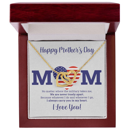 To My Mom - I Love You Message - Tmm03 Interlocking Hearts Necklace