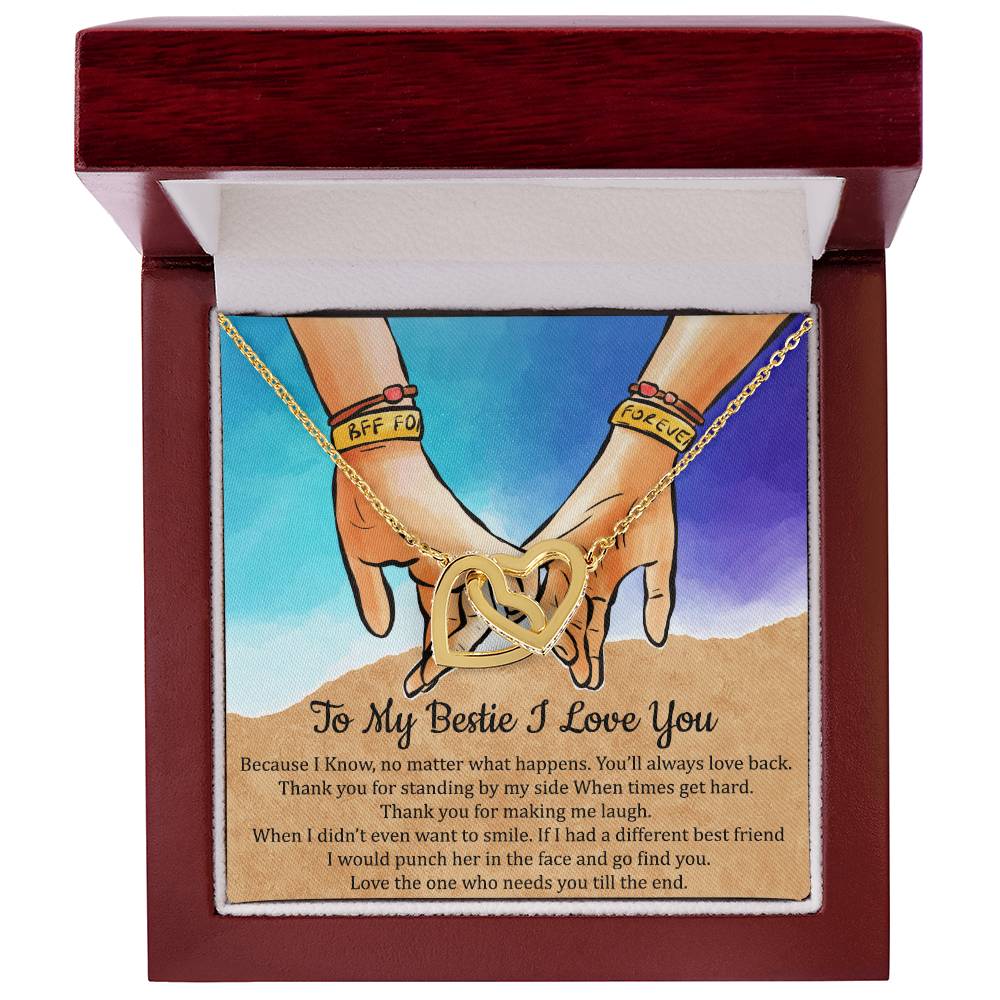 To My Bestie I Love You Interlocking Hearts Necklace