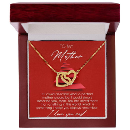 To My Mother Interlocking Hearts Necklace Message Card