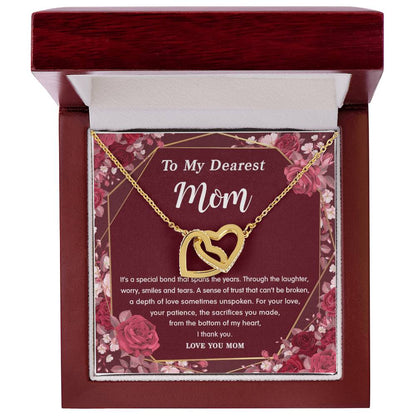 Infinity Love - To My Dearest Mom Necklace Interlocking Hearts Necklace