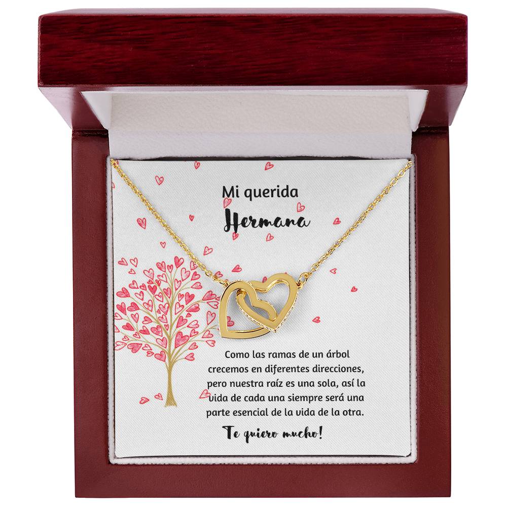 Mi Querida Hermana Como Las Ramas De Un Arbol Crecemos En Diferentes Direcciones Interlocking Hearts Necklace