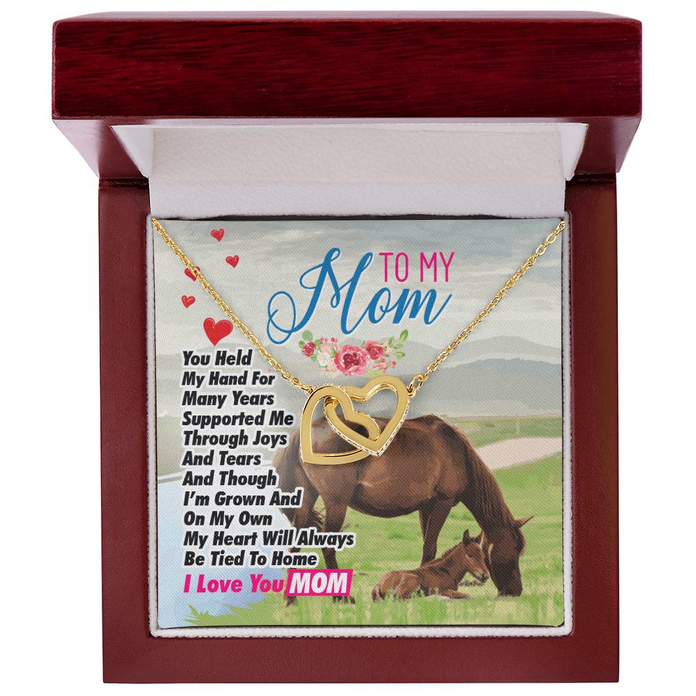 Gift For Mom- Interlocking Heart Necklace Interlocking Hearts Necklace