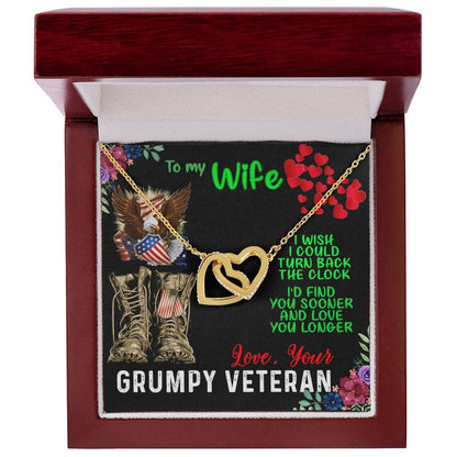 Veteran Wife Interlocking Heart Necklace Interlocking Hearts Necklace