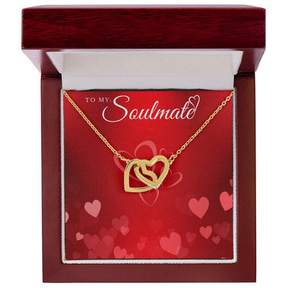 To My Soulmate Lux Necklace Gift Set Interlocking Hearts Necklace