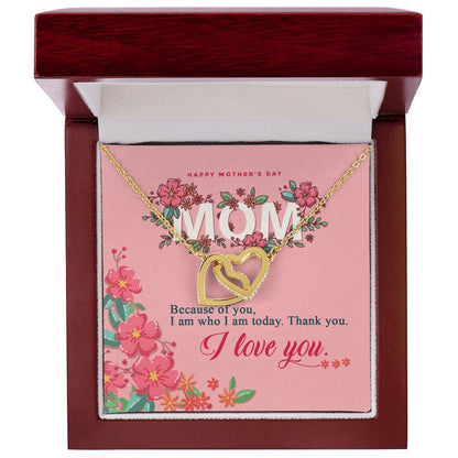 Happy Mother'S Day Gift - Thank You & Love You- The Interlocking Heart Necklace Interlocking Hearts Necklace