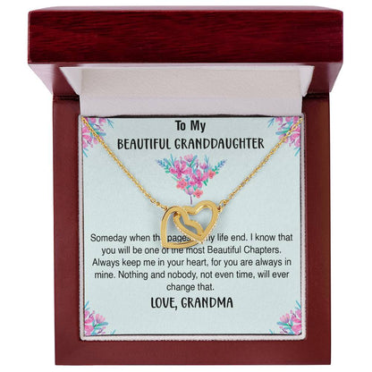 Two Hearts Necklace For Granddaughter Interlocking Hearts Necklace